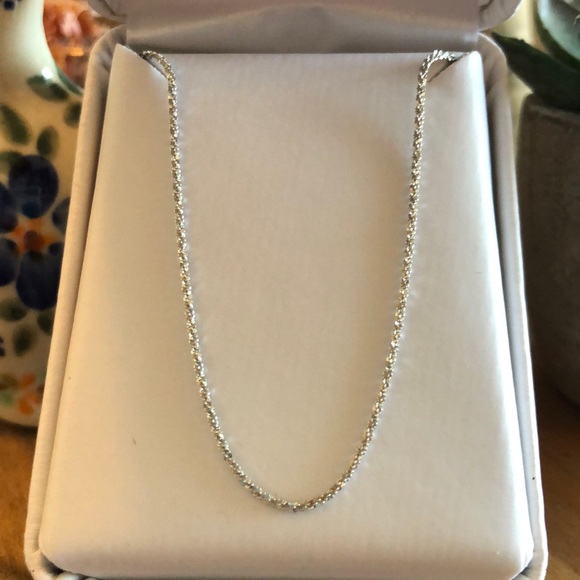 White Gold Sparkle Genuine Midas Chain 